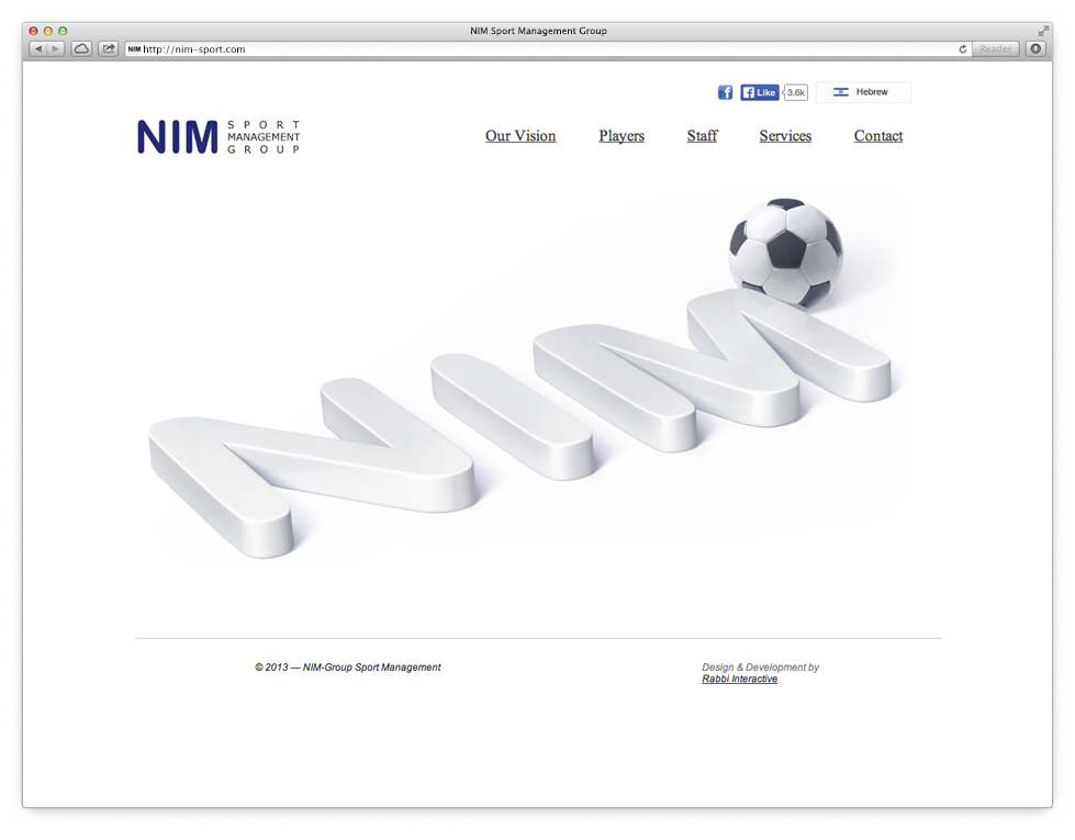 Nim Sport Group homepage 